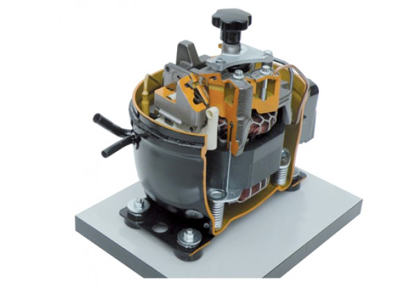 Cut Section Model Of Open Hermetic Compressor